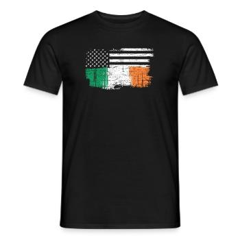 Brushstroke Irish Flag with Stars - Men's T-Shirt - black - Front - AI Model Male 178 light (178cm)