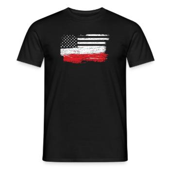 Brushed U.S. Flag Art - Men's T-Shirt - black - Front - AI Model Male 178 light (178cm)