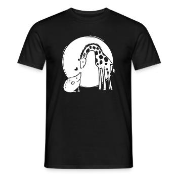 Amour de girafe et hérisson - T-shirt homme - noir - Devant - AI Model Male 178 light (178cm)