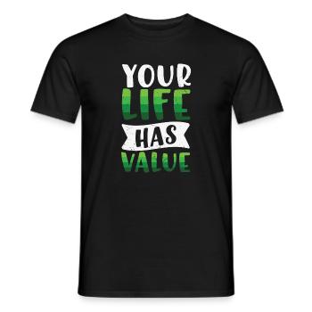 Mental Health Your Life Has Value - Männer T-Shirt - Schwarz - Vorne - AI Model Male 178 light (178cm)