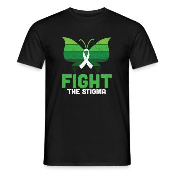Fight The Stigma Butterfly Mental Health - Men's T-Shirt - black - Front - AI Model Male 178 light (178cm)