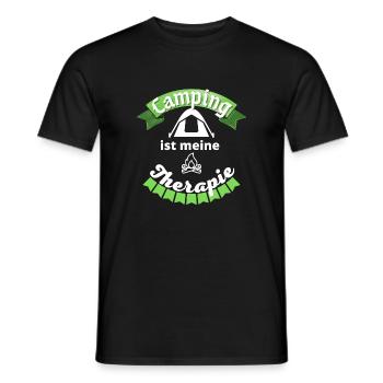 Camping T-shirt und Campingzubehör für Wohnwagen - Männer T-Shirt - Schwarz - Vorne - AI Model Male 178 light (178cm)