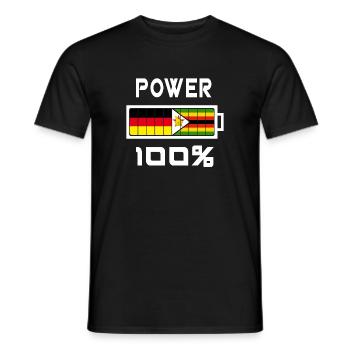 Deutschland und Simbabwe Power 100% - Men's T-Shirt - black - Front - AI Model Male 178 light (178cm)