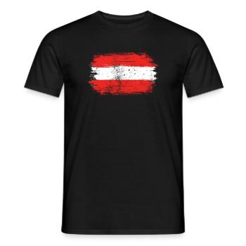 Rot-Weiß-Rote Pinselfahne - Männer T-Shirt - Schwarz - Vorne - AI Model Male 178 light (178cm)