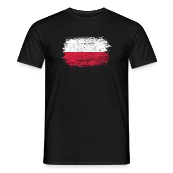 Polish Flag Brush Stroke - Men's T-Shirt - black - Front - AI Model Male 178 light (178cm)