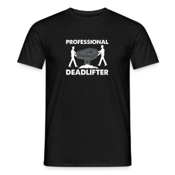 Professional Deadlifter Drôle Directeur Funéraire - T-shirt homme - noir - Devant - AI Model Male 178 light (178cm)