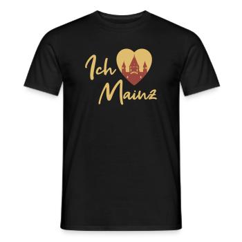 Ich liebe Mainz - Schriftzug - Männer T-Shirt - Schwarz - Vorne - AI Model Male 178 light (178cm)