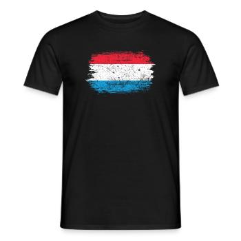 Coup de pinceau Drapeau néerlandais - T-shirt homme - noir - Devant - AI Model Male 178 light (178cm)