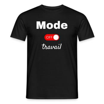 Off work mode - Men's T-Shirt - black - Front - AI Model Male 178 light (178cm)