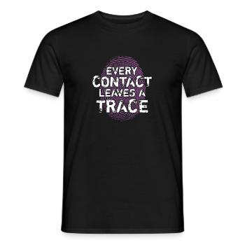 Every Contact Leaves A Trace For Forensic - Men's T-Shirt - black - Front - AI Model Male 178 light (178cm)