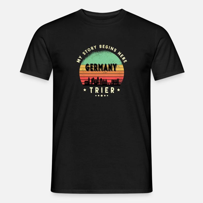 Trier Skyline Design - Männer T-Shirt - Schwarz