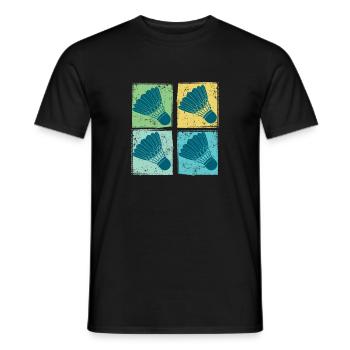 Badminton Shuttlecocks Pop Art - T-shirt homme - noir - Devant - AI Model Male 178 light (178cm)