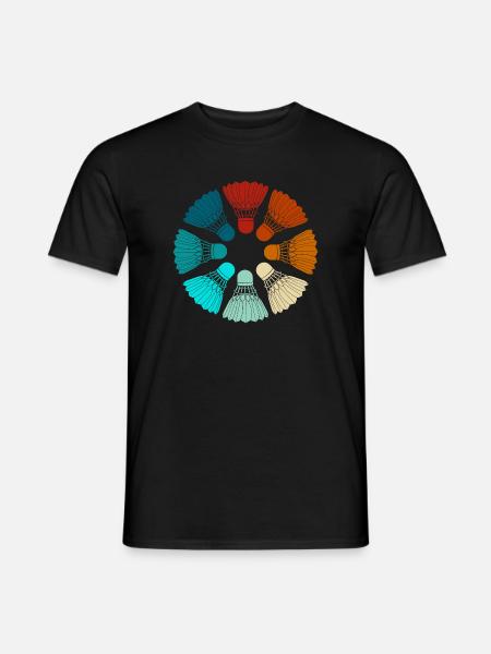 Badminton - Federbälle bunt - Männer T-Shirt - Schwarz