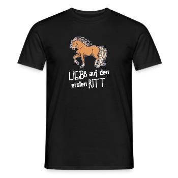 Chevaux Équitation Cheval Déclaration d’amour Chevaux islandais - T-shirt homme - noir - Devant - AI Model Male 178 light (178cm)