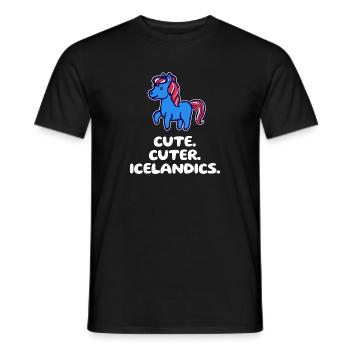 Icelandic Horses Pony Horse Fan Iceland Ponies Statement - Men's T-Shirt - black - Front - AI Model Male 178 light (178cm)