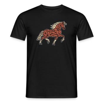 Polygon Pferde Islandpferde Hengst Pferdenarr - Männer T-Shirt - Schwarz - Vorne - AI Model Male 178 light (178cm)