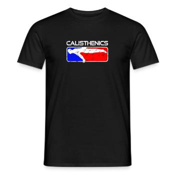 Calisthenics Planche Retro Street Workout - T-shirt homme - noir - Devant - AI Model Male 178 light (178cm)