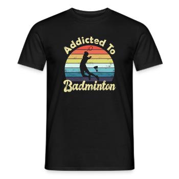 Badminton - Männer T-Shirt - Schwarz - Vorne - AI Model Male 178 light (178cm)