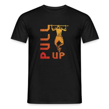 Gradient pull-up silhouette - Men's T-Shirt - black - Front - AI Model Male 178 light (178cm)