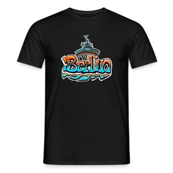 Berlin Graffiti Schriftzug - Männer T-Shirt - Schwarz - Vorne - AI Model Male 178 light (178cm)