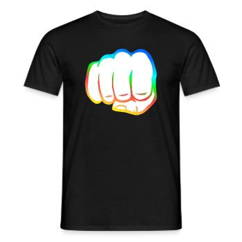 Geballte Faust bunt fist bump cool Logo Symbol - Männer T-Shirt - Schwarz - Vorne - AI Model Male 178 light (178cm)