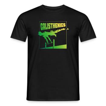 Calisthenics Gradient Pose Square Design - Men's T-Shirt - black - Front - AI Model Male 178 light (178cm)