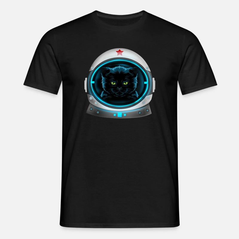 astronaute chat de l’espace en colère - T-shirt Homme - noir