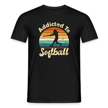 Softball - Männer T-Shirt - Schwarz - Vorne - AI Model Male 178 light (178cm)