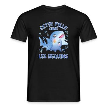 Dieses Mädchen Liebt Haie - Männer T-Shirt - Schwarz - Vorne - AI Model Male 178 light (178cm)