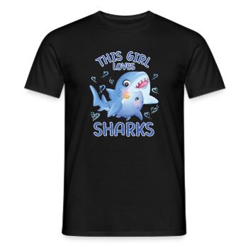 Dieses Maedchen Liebt Haie - Männer T-Shirt - Schwarz - Vorne - AI Model Male 178 light (178cm)