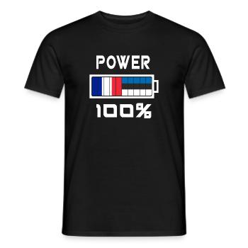 L'Estonie et la France gagnent 100 % - T-shirt homme - noir - Devant - AI Model Male 178 light (178cm)