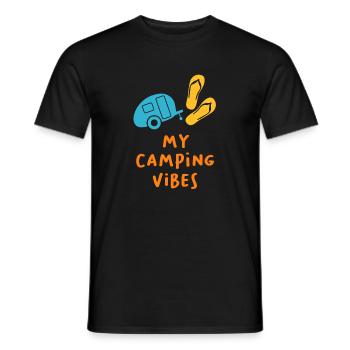 Camping Vibes Quote Caravan Wohnmobil Van Life Fun - Männer T-Shirt - Schwarz - Vorne - AI Model Male 178 light (178cm)