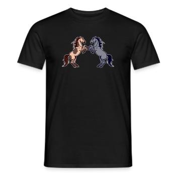 Pferdenarr Galopp Pferdeliebe Islandpferde - Männer T-Shirt - Schwarz - Vorne - AI Model Male 178 light (178cm)