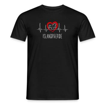 Pferdeliebe Herz Cool Spruch Islandpferde - Männer T-Shirt - Schwarz - Vorne - AI Model Male 178 light (178cm)