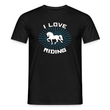 I love horses Statement Icelandic horses gallop - Men's T-Shirt - black - Front - AI Model Male 178 light (178cm)