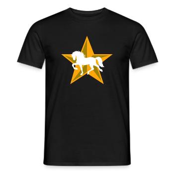 Cool Horses Horse Love Icelandic Horses Horse Fan - Men's T-Shirt - black - Front - AI Model Male 178 light (178cm)