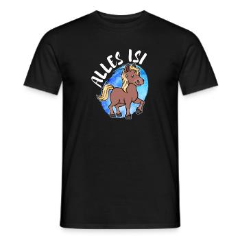 Pony Islandpferde Pferdenarr Statement Islandponys - Männer T-Shirt - Schwarz - Vorne - AI Model Male 178 light (178cm)