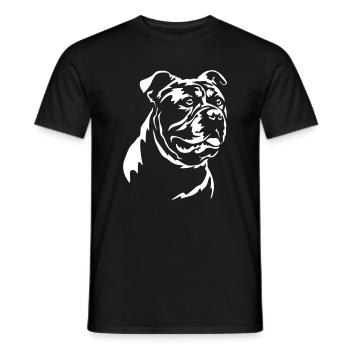 Old English Bulldog Head "Black Edition" - Men's T-Shirt - black - Front - AI Model Male 178 light (178cm)