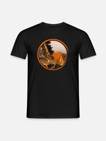 nostalgic tent - camping in nature - Men's T-Shirt - black