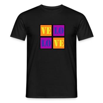 VELO LOVE LOVE BIKE BIKE GIFT - Men's T-Shirt - black - Front - AI Model Male 178 light (178cm)