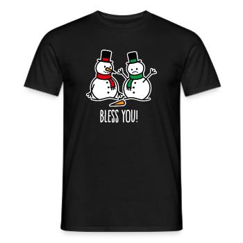 Gesundheit lustige Schneemann Cartoon Weihnachten - Männer T-Shirt - Schwarz - Vorne - AI Model Male 178 light (178cm)