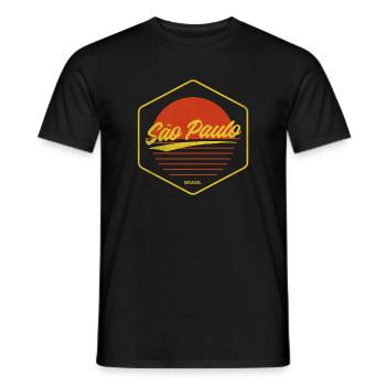 São Paulo Retro Sonnenuntergang - Männer T-Shirt - Schwarz - Vorne - AI Model Male 178 light (178cm)