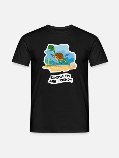 Dinosaurs are Friends - Men's T-Shirt - black
