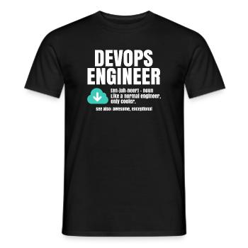 Ingénieur Devops - T-shirt homme - noir - Devant - AI Model Male 178 light (178cm)