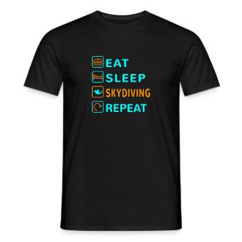 Eat. Sleep. Skydiving. Repeat Design - Men's T-Shirt - black - Front - AI Model Male 178 light (178cm)