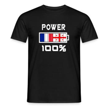 La Géorgie et la France alimentent 100% - T-shirt homme - noir - Devant - AI Model Male 178 light (178cm)