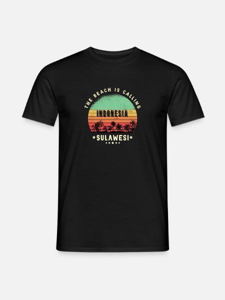 sulawesi indonesia beach design - Men's T-Shirt - black