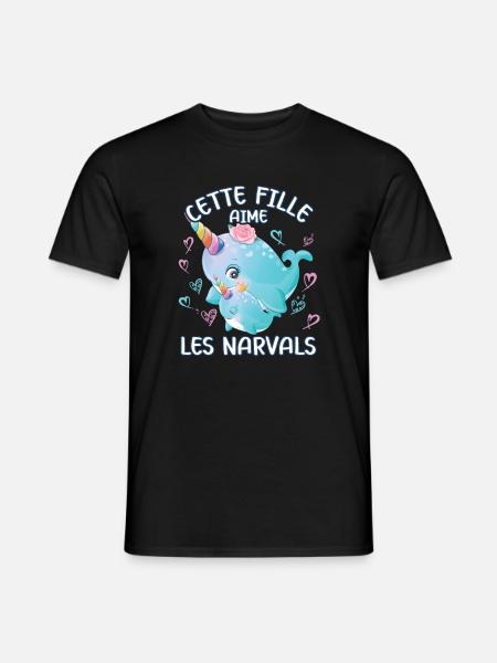 Dieses Mädchen Liebt Narwale - Männer T-Shirt - Schwarz