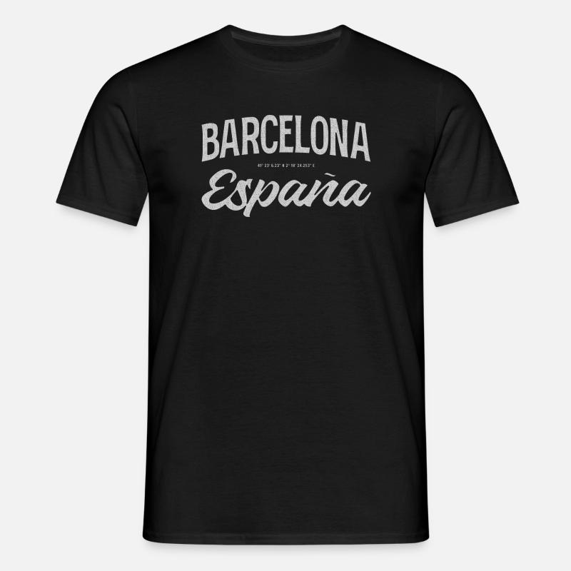Barcelona Espana Script Design - Männer T-Shirt - Schwarz