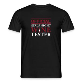 Official Girls Funny Night Drinking For Wine - Men's T-Shirt - black - Front - AI Model Male 178 light (178cm)